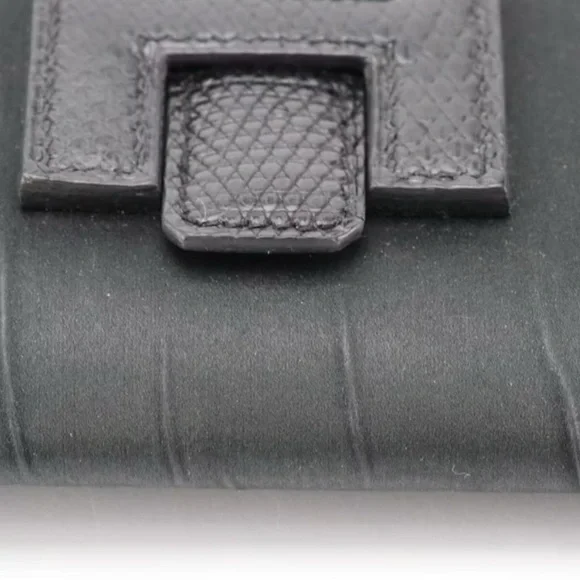 Auth Rare Hermès Jige Elan 29 Clutch in Black Textile and Lizardskin Trim w/COA - Picture 6 of 7